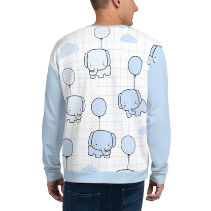 Unisex Balloon Baby Elephants Sweatshirt