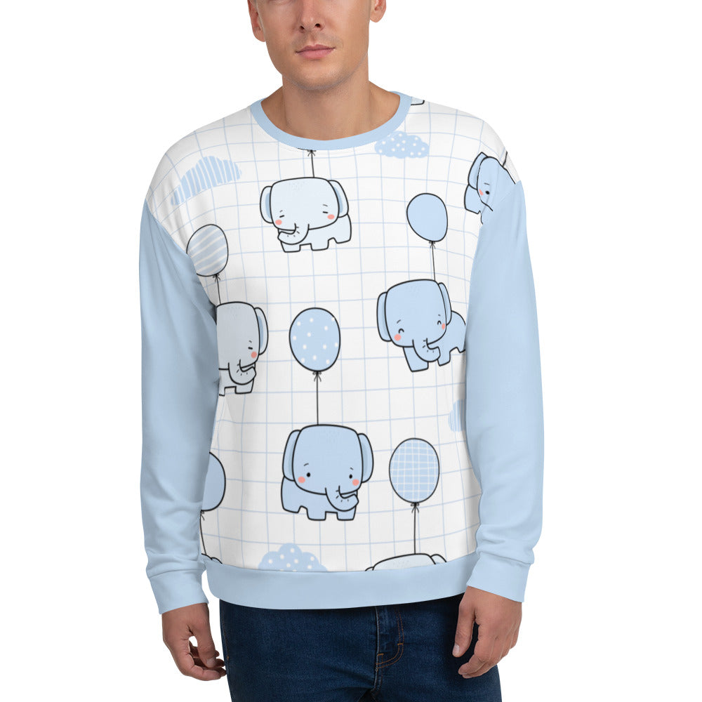 Unisex Balloon Baby Elephants Sweatshirt