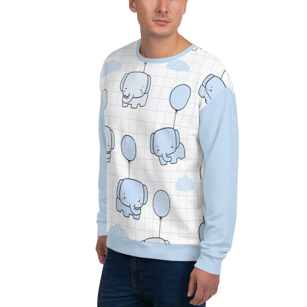 Unisex Balloon Baby Elephants Sweatshirt