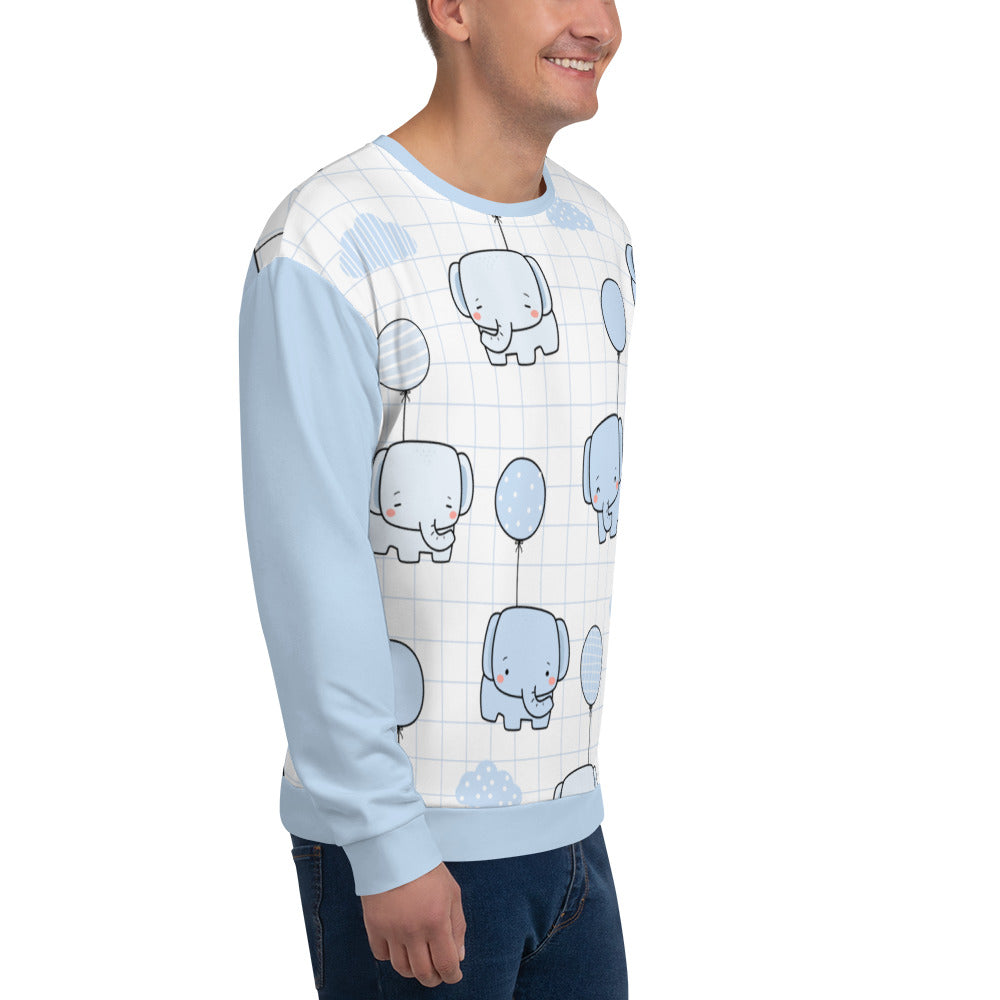 Unisex Balloon Baby Elephants Sweatshirt